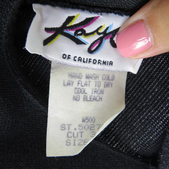 KAYO 1980s Vintage Pink & Blue Color Block Long Sleeve Dress Retro Large - Picture 4 of 4